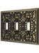 Amerelle Filigraan Triple Toggle Gegoten Metalen Wandplaat in Antiek Messing