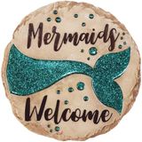 Spoontiques - Tuindecoratie - Zeemeerminnen Welkom Stapsteen - Decoratieve Steen voor Tuin
