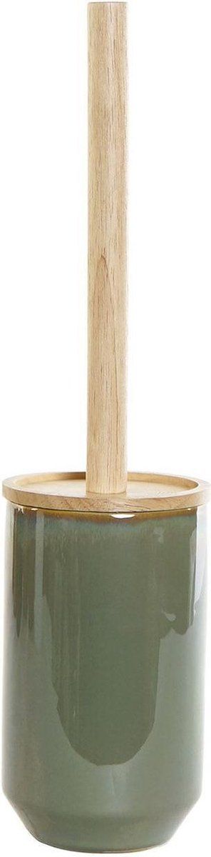 Toiletborstel 42 cm met houder groen geglazuurd - Groen