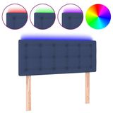 VidaXL Hoofdbord LED Blauw Polyester/Hout 1000x50x780-880 mm