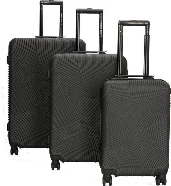 Enrico Benetti Louisville 39040 driedelige kofferset hardcase ABS - Zwart