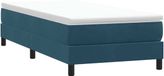 vidaXL Boxspringbed zonder matras, fluweel, donkerblauw, 100x210 cm