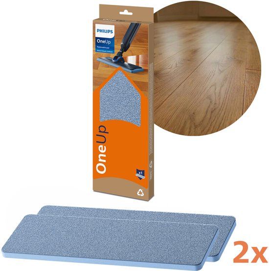 Philips OneUp - Vervangbare Dweildoek - Origineel - Voor Houten Vloeren - 2 Stuks - XV1884/20