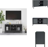 vidaXL - Tv-meubel - 105x35x52 cm - staal en glas - antracietkleurig