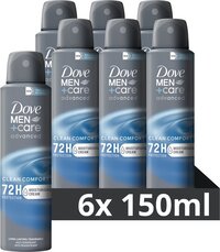 Dove Men+Care Advanced Clean Comfort Anti-Transpirant Deodorant Spray - 6 x 150 ml - Voordeelverpakking