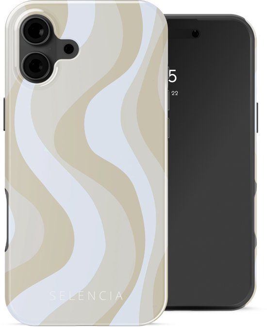 Selencia Hoesje - Geschikt voor Apple iPhone 16 - Backcover geschikt voor MagSafe - Desert Waves Beige