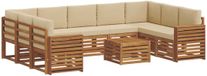 vidaXL - Bank loungeset - 9 zitplaatsen - Natuurlijk en beige