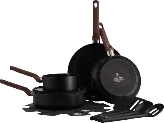 BK Simply Ceramic Pannenset 11-delig - Inductie - PFAS-vrij - Zwart