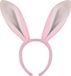 Henbrandt Konijnen/bunny oren - roze met wit - volwassenen - 28 cm - Feest diadeem konijn/paashaas - Paas verkleedkleding