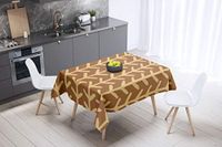 Bonamaison Tafelkleed, Anti-Mold, Sneldrogend, Waterdicht, 100% Polyester Tafellaken, Bruine tinten, 140 x 140 Cm - Ontworpen en Vervaardigd in Turkije