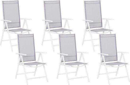 CATANIA - Tuinstoel set van 6 - Grijs - Aluminium