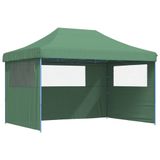 vidaXL Partytent, inklapbaar, pop-up, met 3 zijwanden, groen