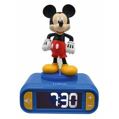 LEXIBOOK LEXIBOOK Mickey Mouse wekker met 3D nachtlichtfiguur en speciale beltonen