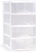 Plasticforte Ladeblokje/bureau organizer met 4x lades - transparant/wit - L26 x B37 x H49 cm
