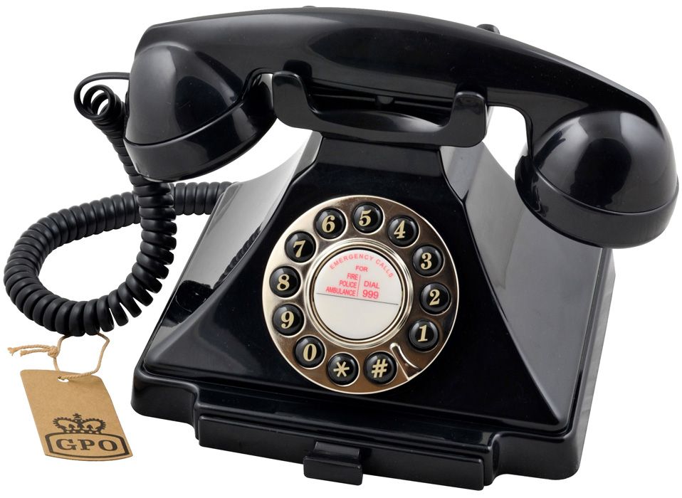 GPO 1929SPUSHBLA - Retro telefoon - Klassiek bakeliet jaren 20 design - Zwart