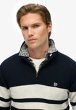 Superdry Katoenen Gestreepte Trui Met Halve Rits Heren S