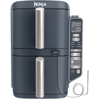 Ninja Double Stack Airfryer XXL - Gestapelde lades & Digitale Thermometer - 9,5 Liter in Marineblauw | SL451EUCYD