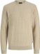 JACK&JONES JPRBLULAMBSWOOL KNIT CABLE CREW NECK Heren Gebreide truien Wol S Silver Lining