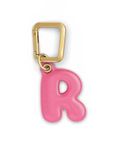 UNTAGS - Charmant letter R - materiaal met ledereffect - inclusief gouden metalen gesp - roze
