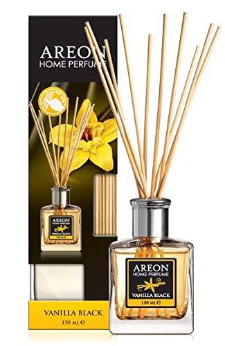 AREON Home Parfum Reed Diffuser 150 ml VANILLA ZWART + 10 Rotan Riet