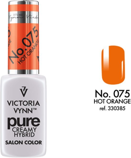 VICTORIA VYNNâ„¢ Gel Nagellak - Gel Polish - Pure Creamy Hybrid - 8 ml - Hot Orange - 075