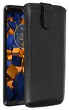 Mumbi Echt Lederen Hoesje Compatibel met Motorola Moto G7 Plus Case Wallet Zwart