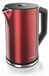 Arendo waterkoker ELEGANT, 1,5 liter, roestvrij staal, theekoker, 2200 W, temperatuurinstelling van 40 tot 100 °C, dubbelwandig, warmhoudfunctie, BPA-vrij, metallic rood