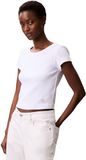 Calvin Klein Jeans Calvin Klein Ribbed Knit Logo TShirt Wo - White