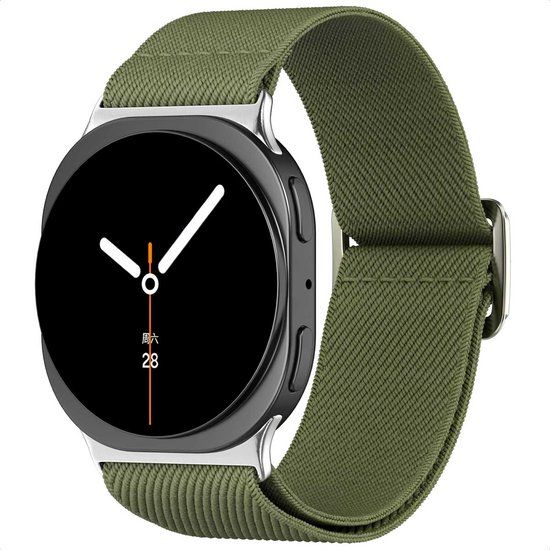 imoshion Elastisch nylon bandje - Geschikt voor Samsung Galaxy Watch 9 (40/44mm) / Watch 8 (40/44mm) / Classic (46mm) - Groen