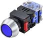 TRU COMPONENTS TC-9428116 LAS0-L-11/B/12V Druktoets 250 V 5 A 1x uit/(aan) Moment Blauw IP40 1 stuk(s)