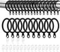 Merkloos / Sans marque Dailygoods Gordijnringen 100 Stuks Zwart Metaal 33 mm