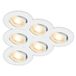 B.K.Licht BRILONER Besi – Set van 6 Inbouwspots – dimbaar & kantelbaar – 230V – warm wit licht 3.000 K – Ø8 cm – wit