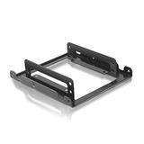 Monkey Ladder 3,5 inch (8,9 cm) metalen adapter voor 2 x 2,5 inch harde schijven, zwart