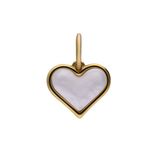 Lucardi - Dames Stalen goldplated bedel hart - Hanger - Staal - Goudkleurig