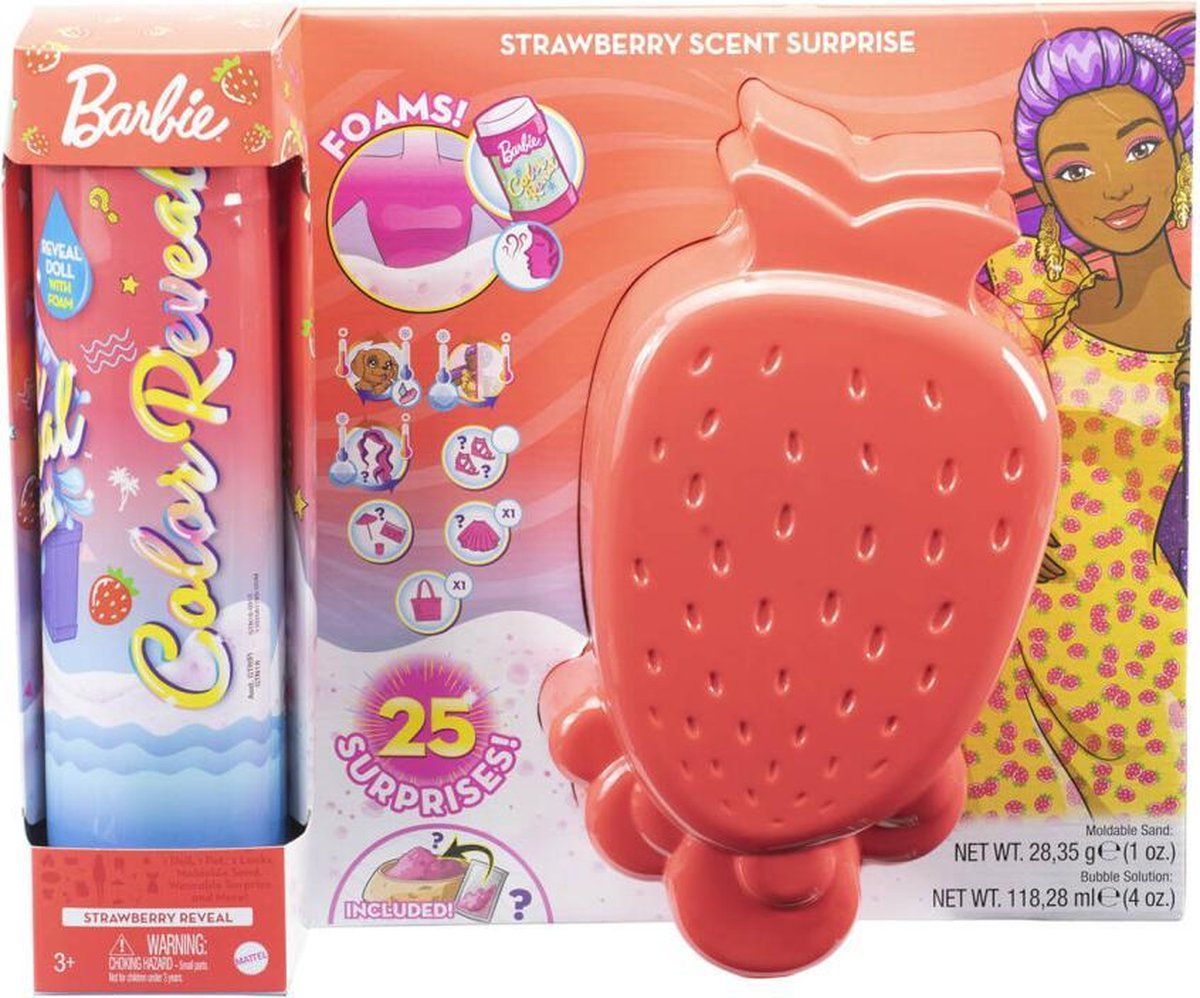 Barbie Color Reveal - Ultimate Reveal Wave 3 - Foam Aardbei - Rood - Kunststof - 2022