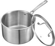 Vevor Steelpan 3,79L met Glazen Deksel, Roestvrij Staal, Zilver