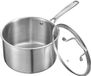 Vevor Steelpan 3,79L met Glazen Deksel, Roestvrij Staal, Zilver
