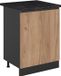 Vicco Keukenonderkast R-Line, Goudkleurig Eiken/Antraciet, 60 cm met 1 deur antraciet werkblad