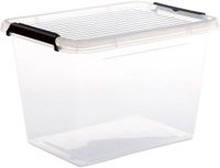 5Five opberg kist met deksel - Clip Box - 19 liter - 39 x 29 x 27 cm - kunststof - transparant