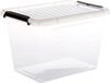 5Five opberg kist met deksel - Clip Box - 19 liter - 39 x 29 x 27 cm - kunststof - transparant