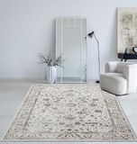 Mia's Teppiche Cielo Modern dicht laagpolig tapijt voor woonkamer en slaapkamer, elegante glans, glansvezel, hoog-laag-effect, veer, crème, 80 x 300 cm