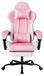 Fauteuil de gaming rose en similicuir avec repose-pieds réglable en hauteur
