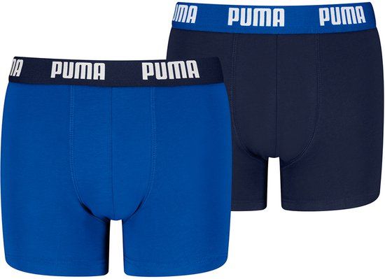 Puma Boxershorts Jongens Basic Boxer 2-Pack Navy/Blue Maat 170/176