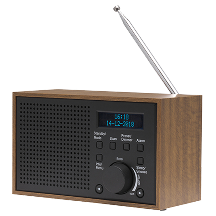 Denver DAB-46DARK GREY - DAB/FM Radio - Black/Brown