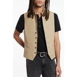 John Varvatos Gilet ajusté à revers crantés Caramel