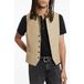 John Varvatos Gilet ajusté à revers crantés Caramel