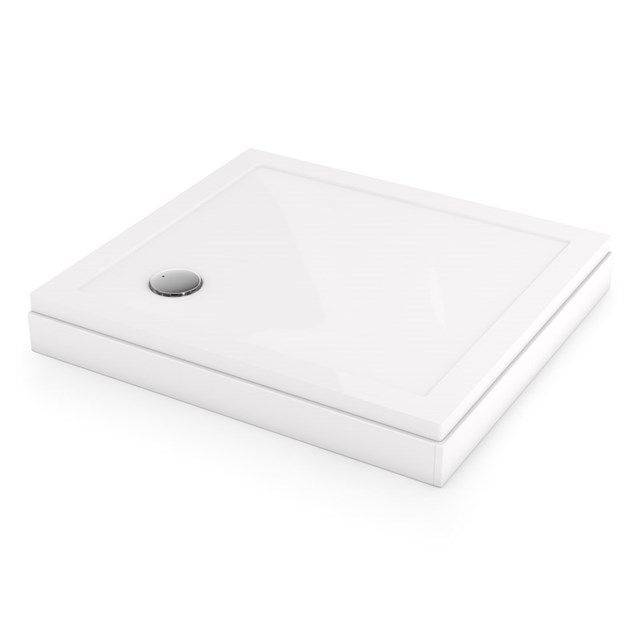 Maxaro Hoge Douchebak 100x90cm Rechthoek Acryl Hoogglans Wit