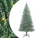 vidaXL Kunstkerstboom Sneeuw Gevlokt met LED Licht Groen en Wit 210 cm