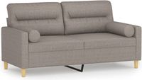 vidaXL - Tweezitsbank - 140 cm - stof - taupe