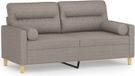 vidaXL - Tweezitsbank - 140 cm - stof - taupe